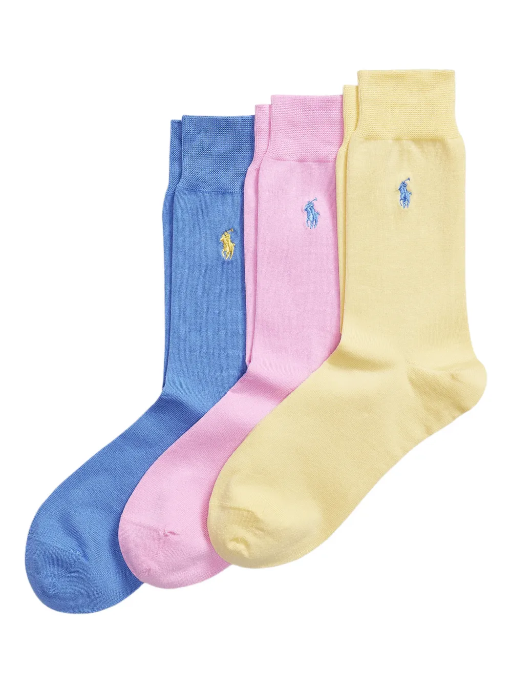 Polo Ralph Lauren embroidered ribbed socks (pack of three) - Blu
