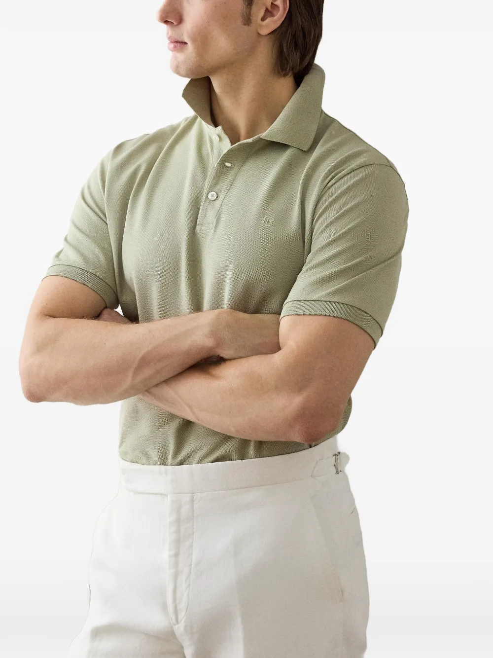 Ralph Lauren Purple Label Katoenen poloshirt met geborduurd logo Groen