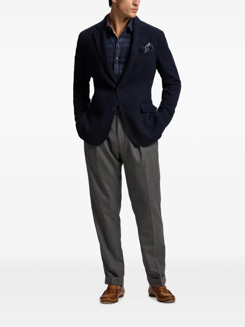Ralph Lauren Purple Label Blazer met enkele rij knopen Blauw