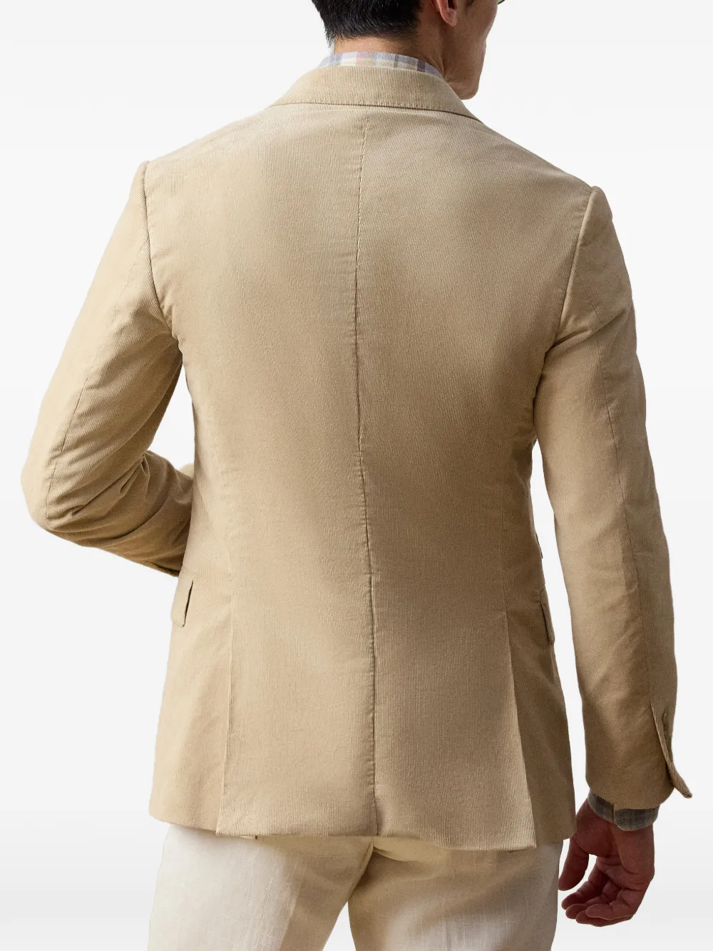 Ralph Lauren Purple Label Kent ribfluwelen blazer met twee knopen Beige