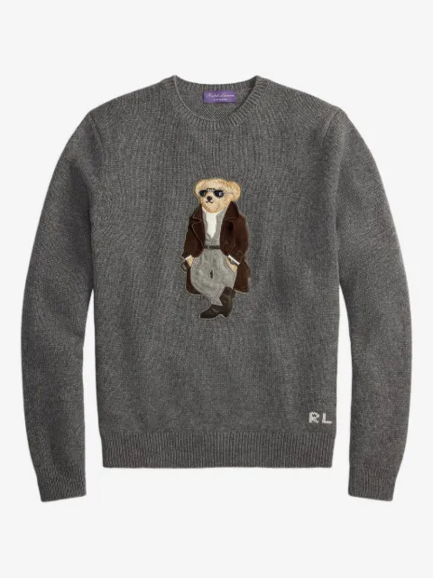 Ralph Lauren Purple Label Kaschmirpullover mit Polo Bear
