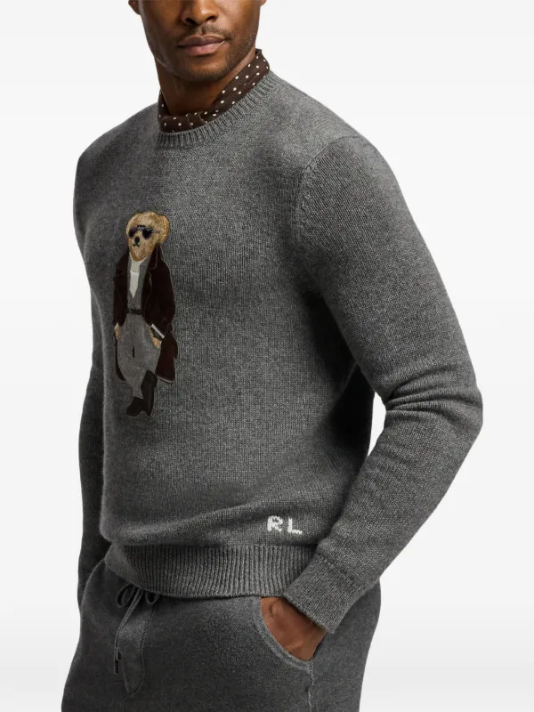 Ralph Lauren Purple Label polo-bear Cashmere Sweater | Grey | FARFETCH