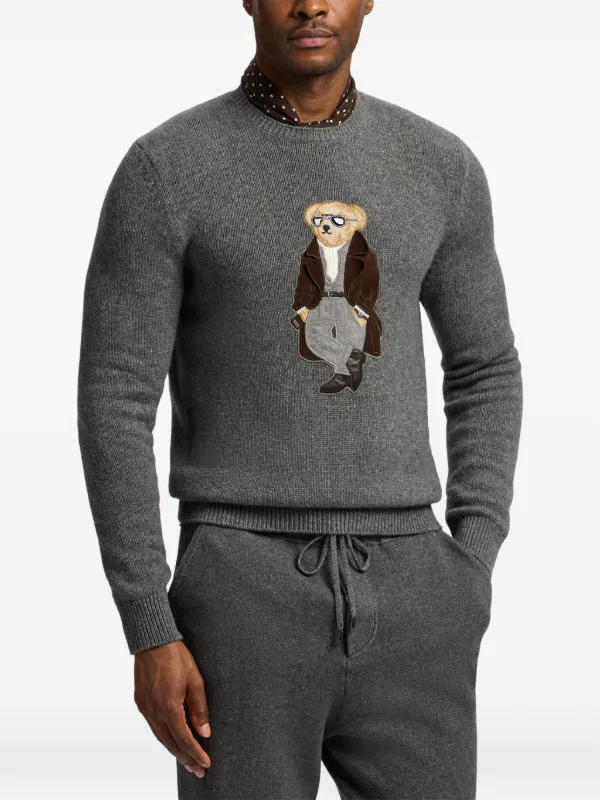 Ralph Lauren Purple Label polo-bear Cashmere Sweater | Grey | FARFETCH