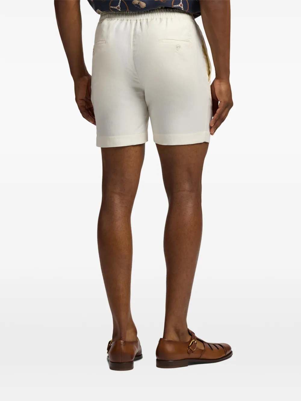 Ralph Lauren Purple Label Shorts met geplooide voorkant en trekkoord Beige