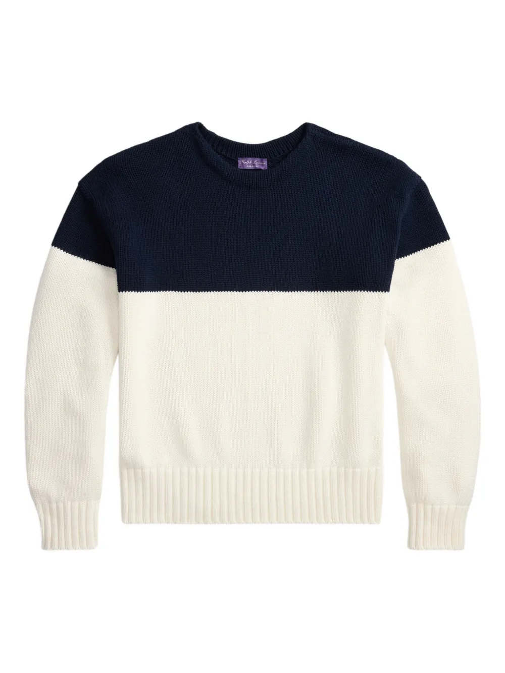 Ralph Lauren Purple Label colourblock crew neck sweater - Blue