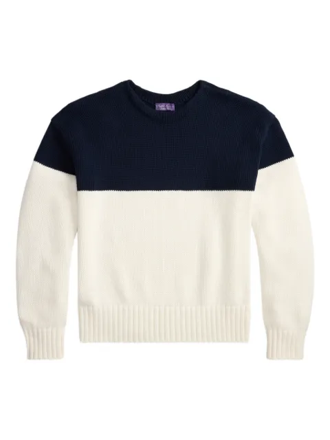 Ralph Lauren Purple Label colourblock crew neck sweater