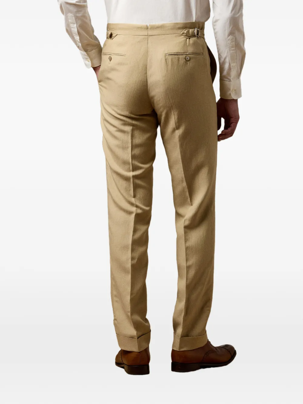 Ralph Lauren Purple Label Gregory broek met verstelbare zijkant Beige