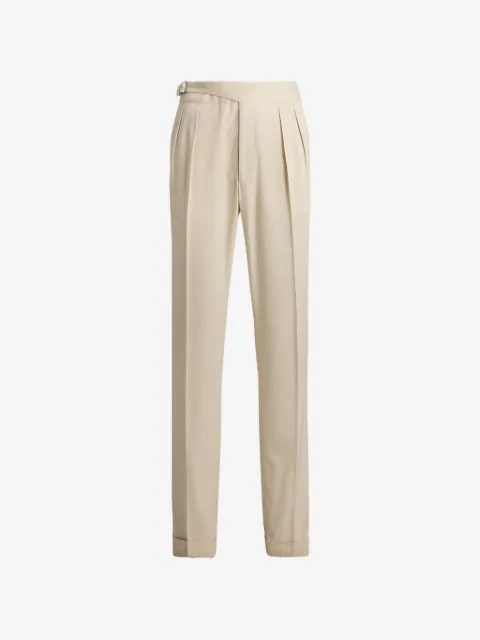 Ralph Lauren Purple Label Byron buckled pleated trousers