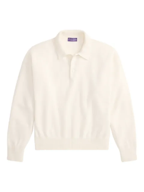 Ralph Lauren Purple Label buttoned-collar long-sleeve polo shirt 