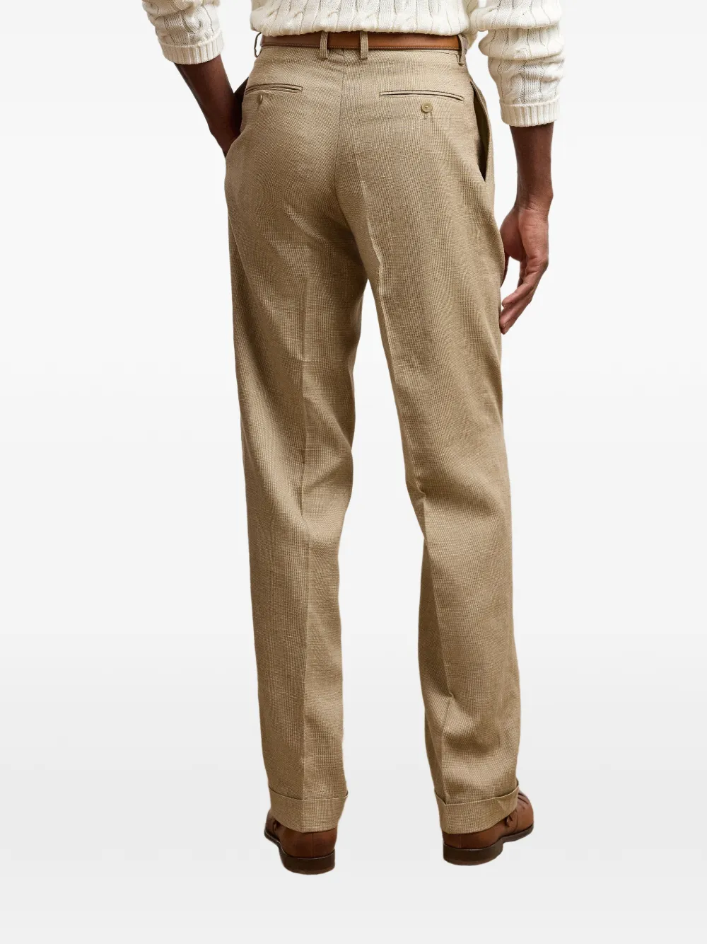 Ralph Lauren Purple Label Geplooide broek Beige