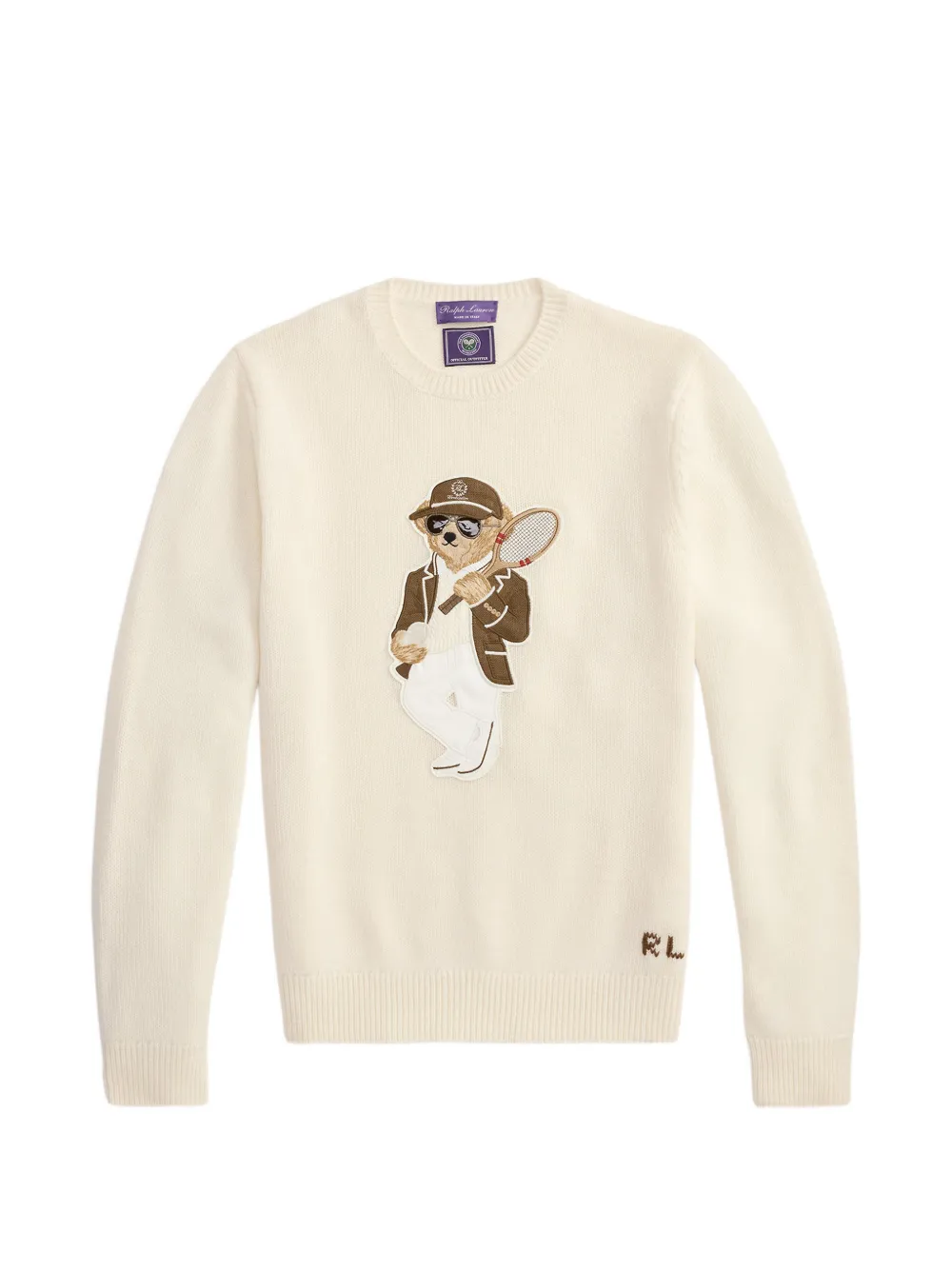 Ralph Lauren Purple Label Pullover mit Polo Bear-Patch - Nude