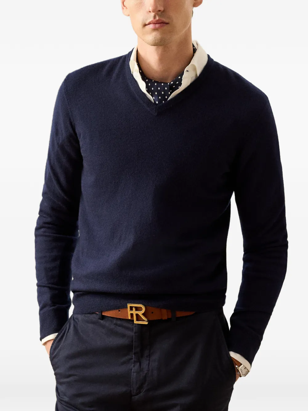 Ralph Lauren Purple Label Trui met V-hals - Blauw