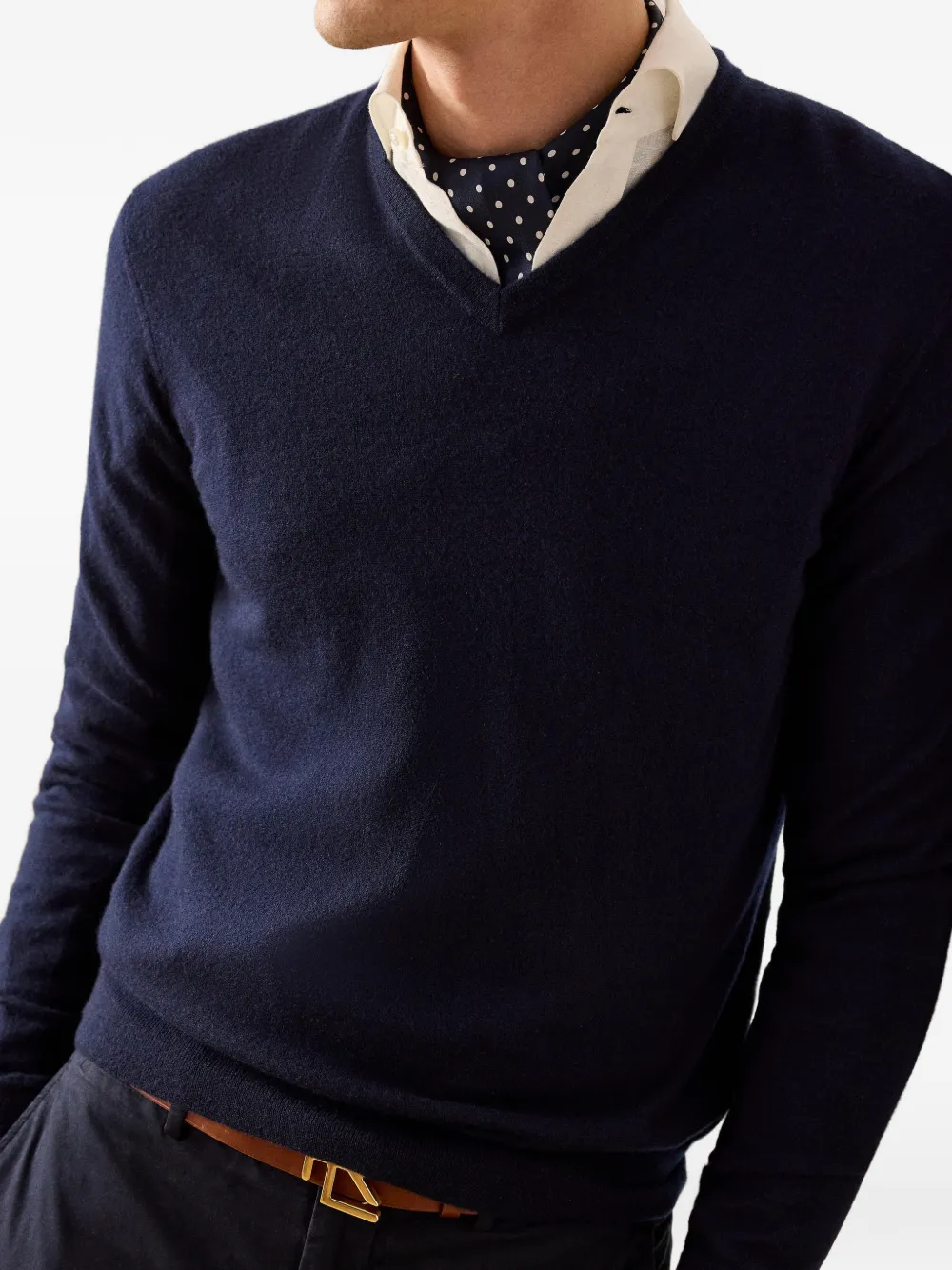 Ralph Lauren Purple Label Trui met V-hals Blauw