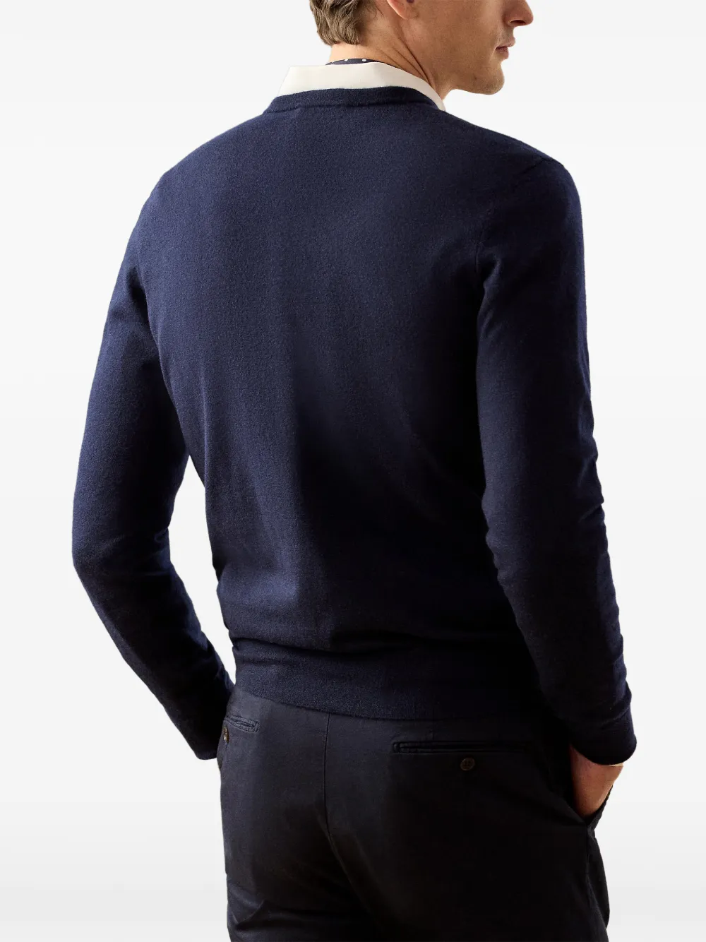 Ralph Lauren Purple Label Trui met V-hals Blauw