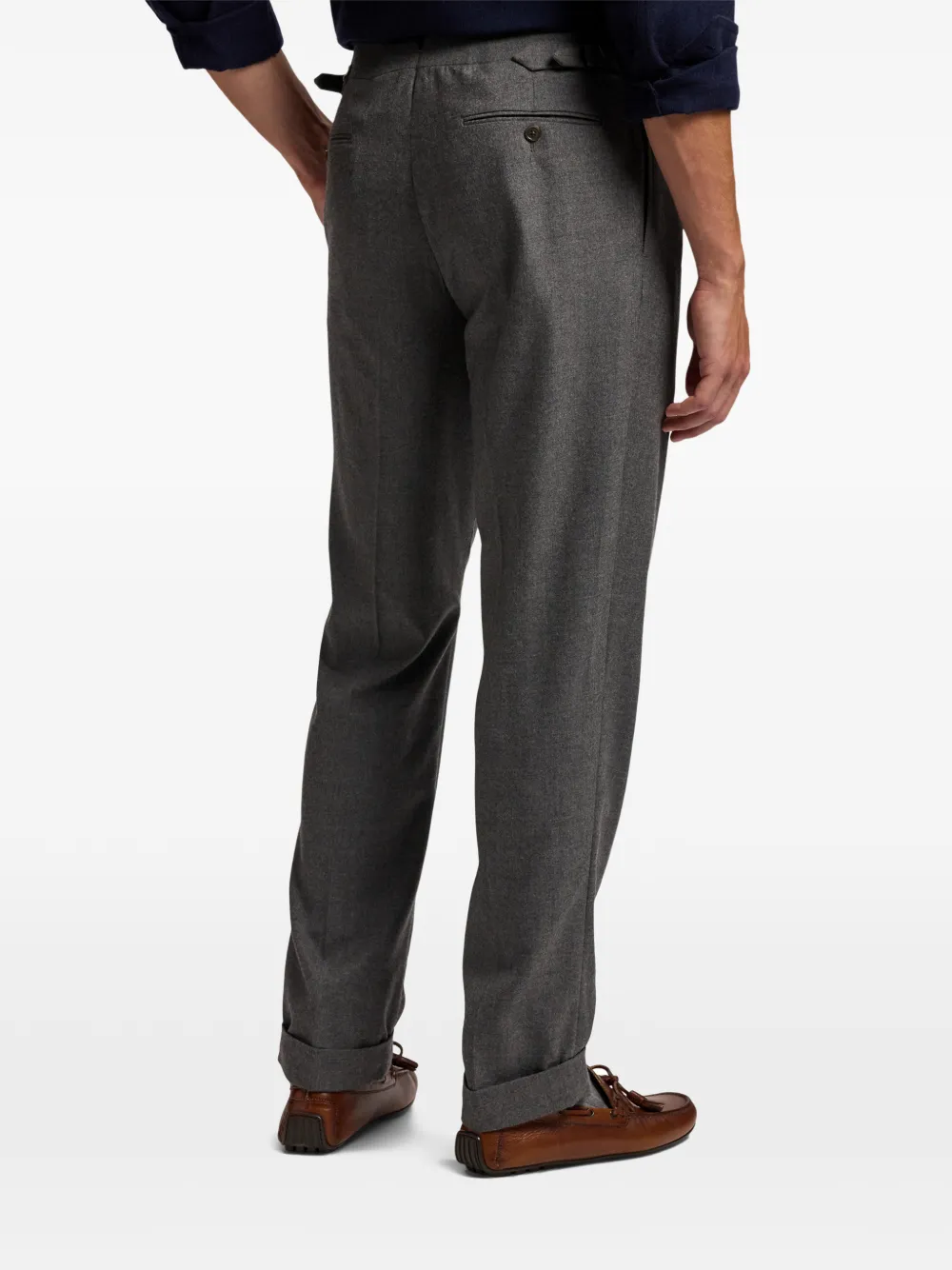 Ralph Lauren Purple Label Plooibroek met knopen Grijs