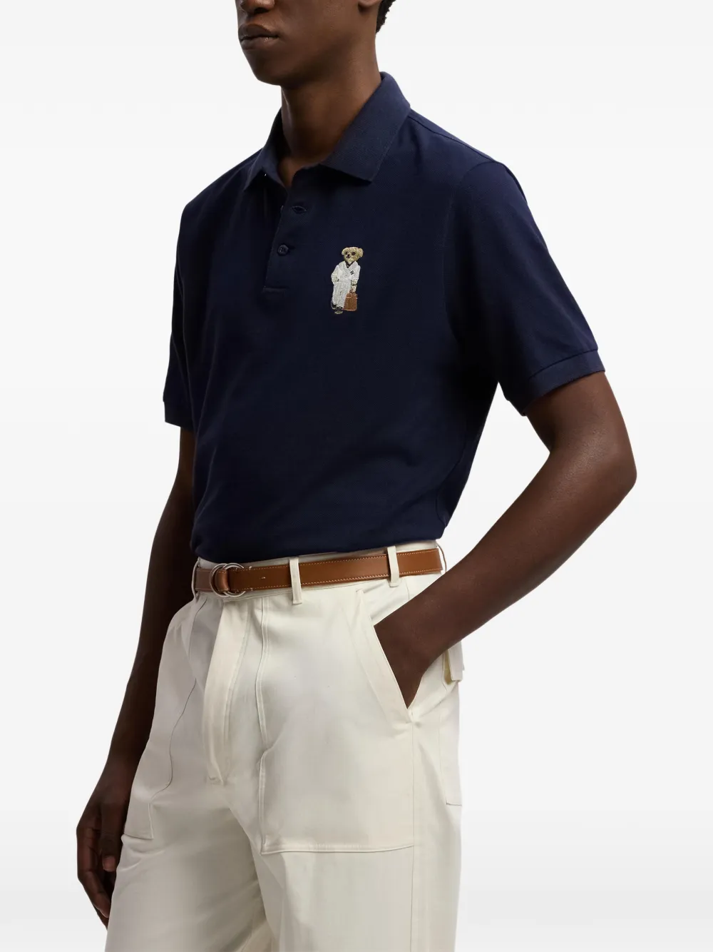Ralph Lauren Purple Label Poloshirt met borduurwerk Blauw