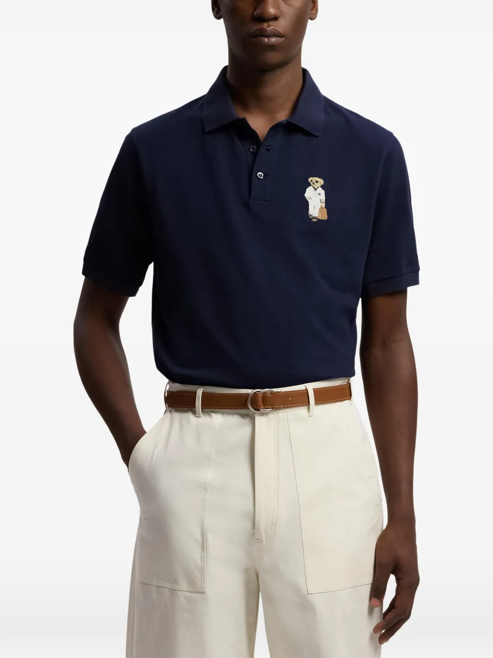 Ralph Lauren Purple Label Poloshirt met borduurwerk Blauw