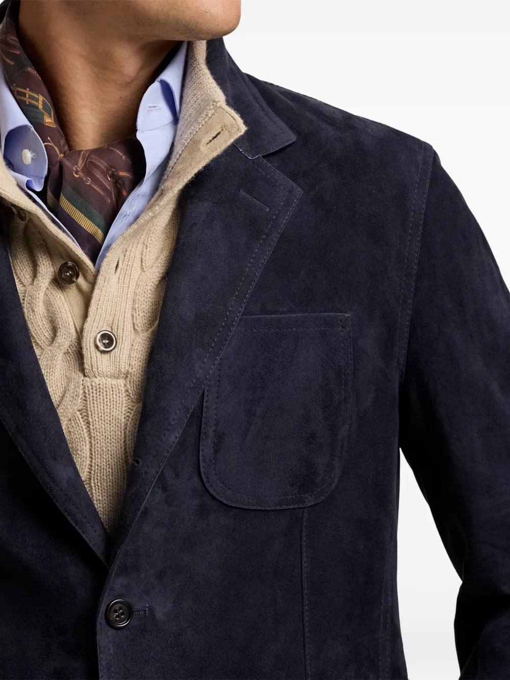 Ralph Lauren Purple Label Suède blazer Blauw
