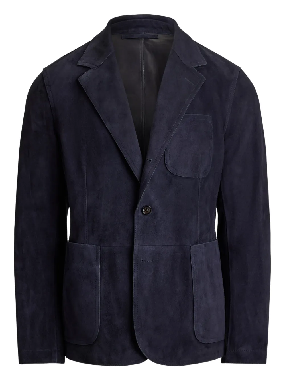 Ralph Lauren Purple Label Blazer monopetto in pelle scamosciata - Blu