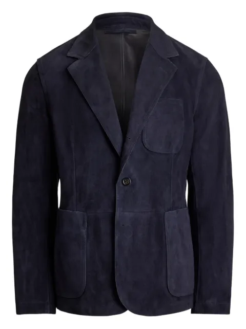 Ralph Lauren Purple Label single-breasted suede blazer