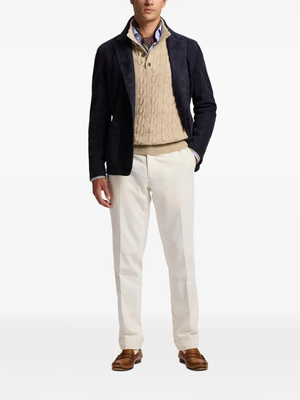 Ralph Lauren Purple Label Suède blazer Blauw