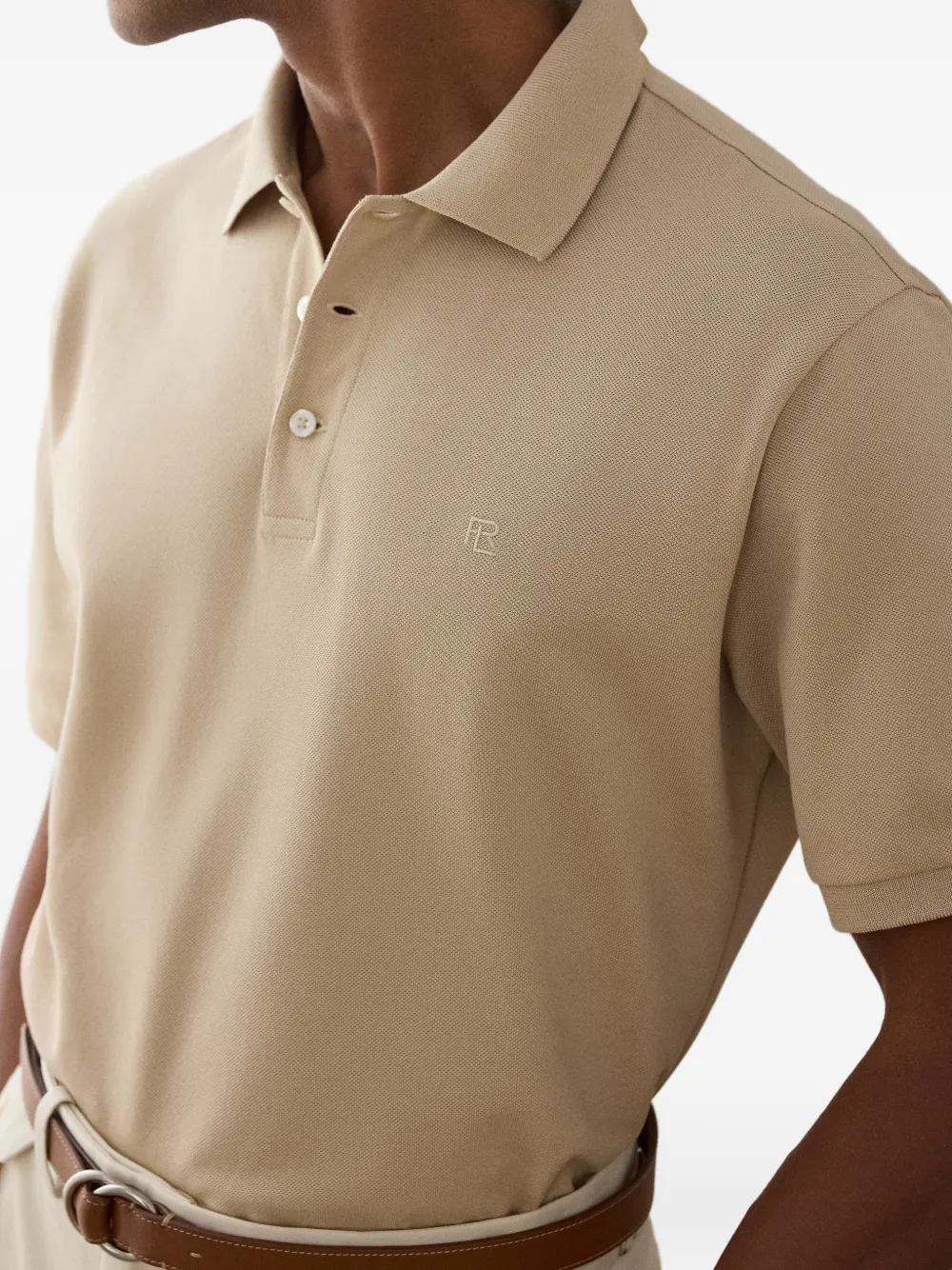 Ralph Lauren Purple Label Poloshirt met geborduurd logo Beige