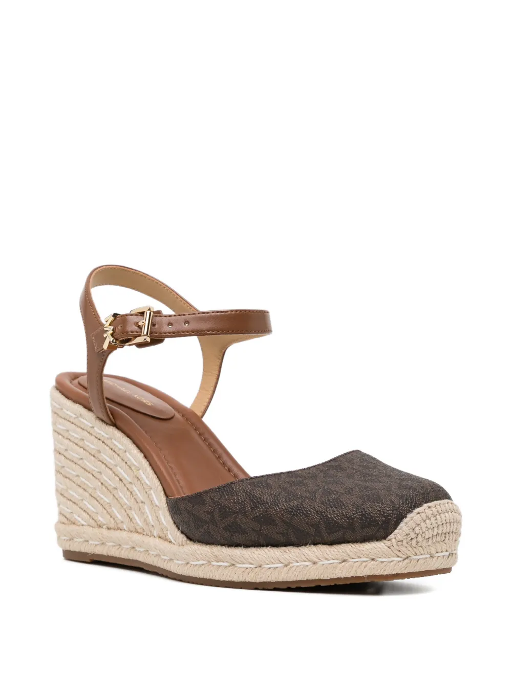 Michael Kors Kenzie espadrilles met sleehak Bruin