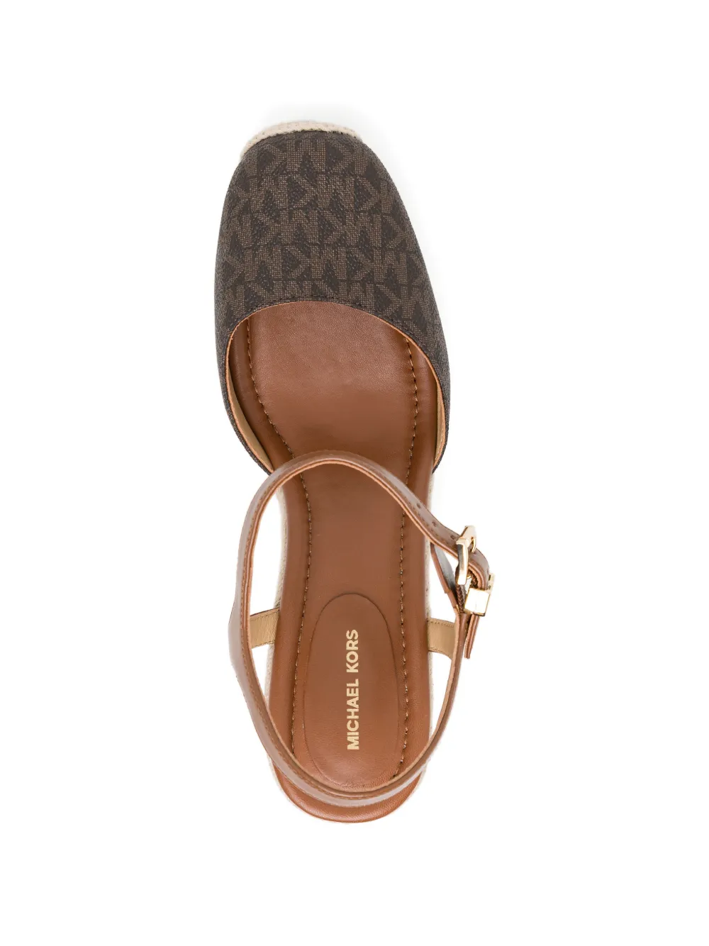 Michael Kors Kenzie espadrilles met sleehak Bruin