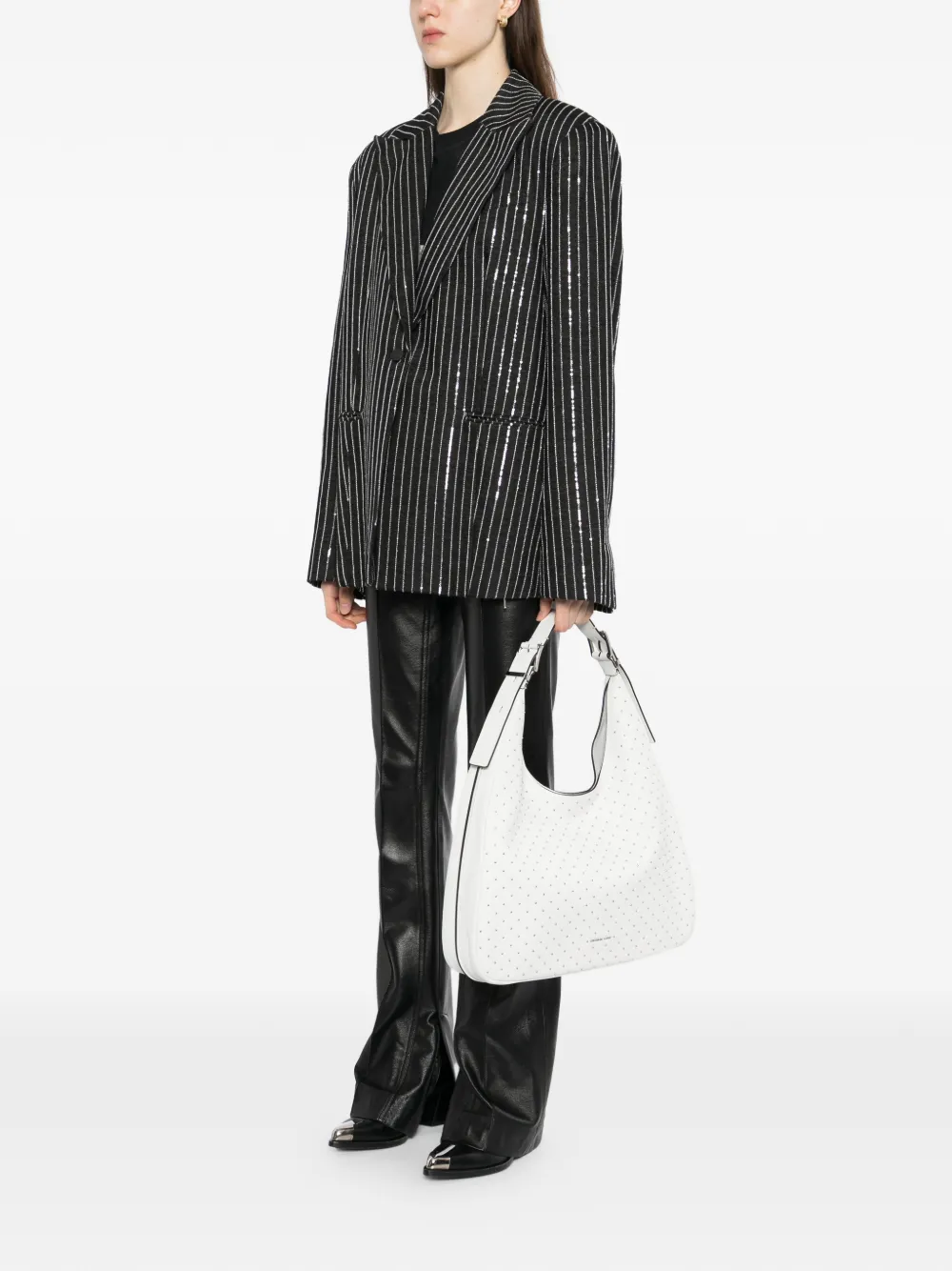 Michael Kors Grote Hamilton schoudertas Wit