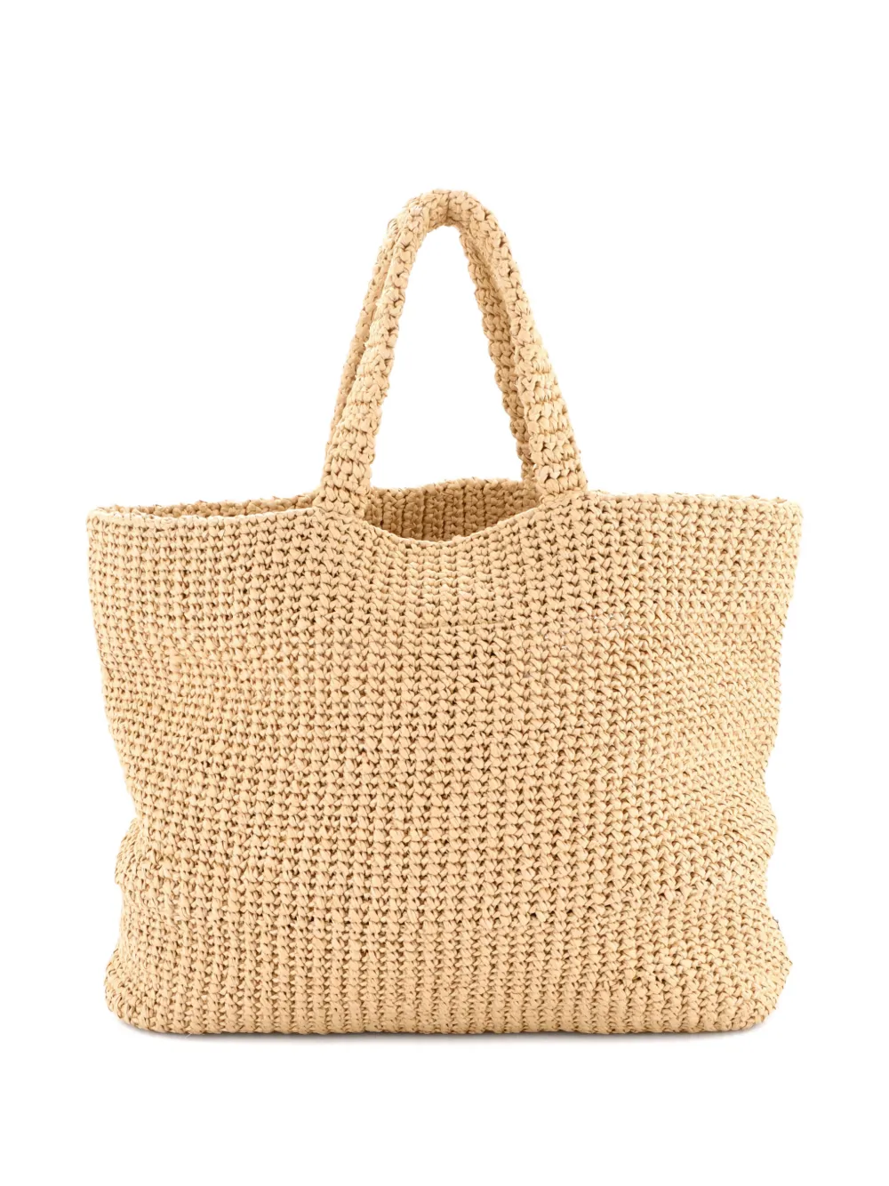 Pre-owned Prada Logo Raffia Large Tote Bag In Black