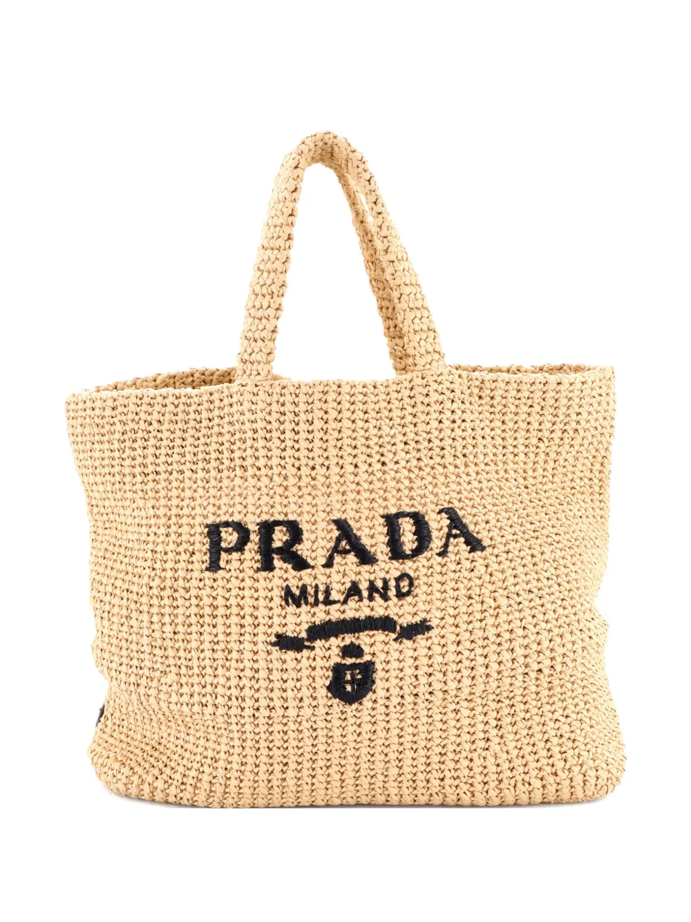 Prada Pre-Owned Logo Raffia Large tote bag - Nero