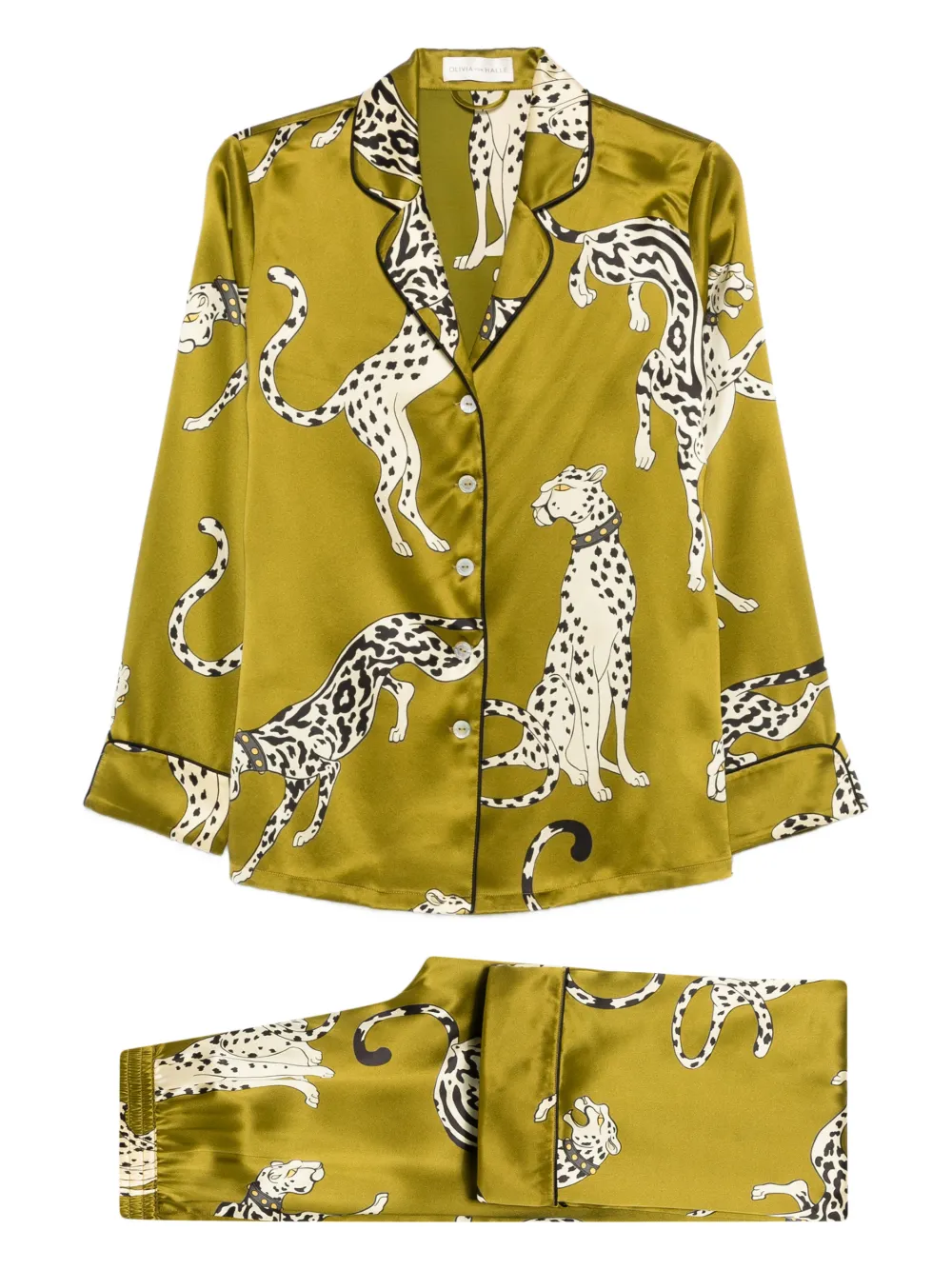 Olivia Von Halle Lila Chanson Animal-print Pyjama (set Of Two) In Multi