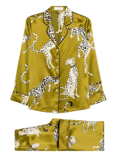 Olivia von Halle Lila Chanson animal-print pyjama (set of two)