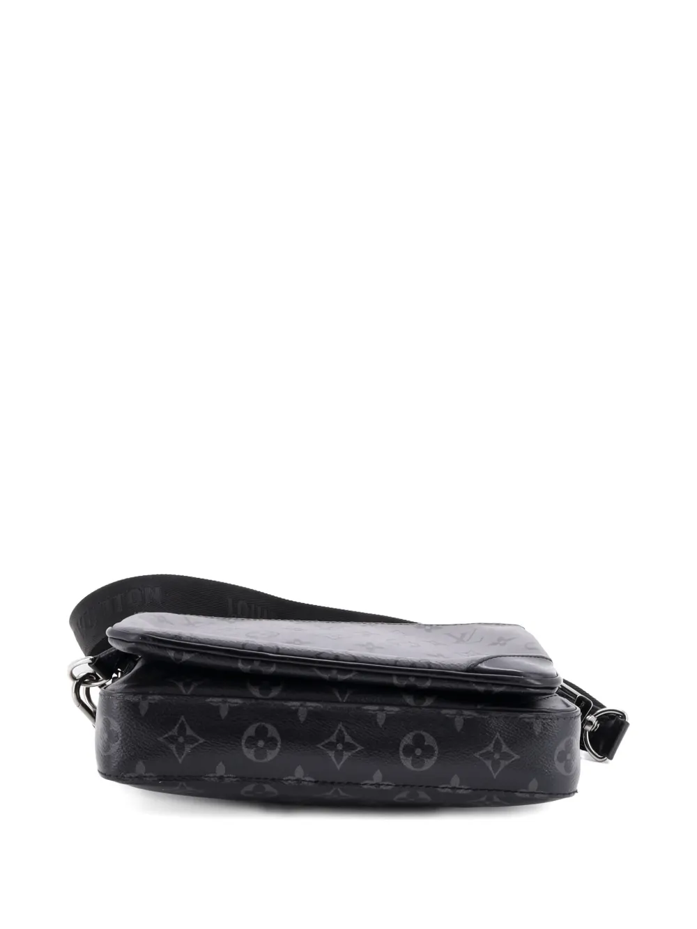 Pre-owned Louis Vuitton Trio Messenger Bag Reverse Monogram Eclipse Canvas Crossbody Bag In Black