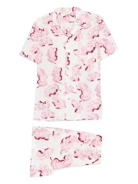 Olivia von Halle Emeli Plume feather-print pyjama (set of two)