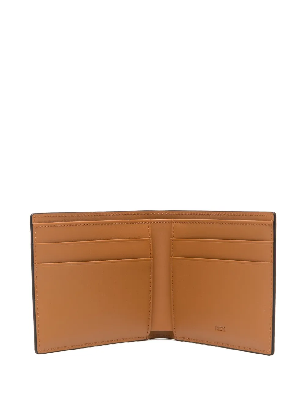 Mcm Printed Half-fold Wallet In Brown