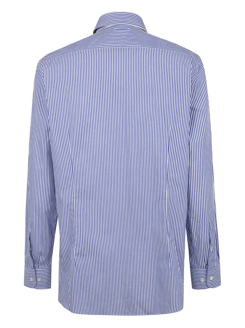 ETRO striped-pattern embroidered-logo shirt - Blauw