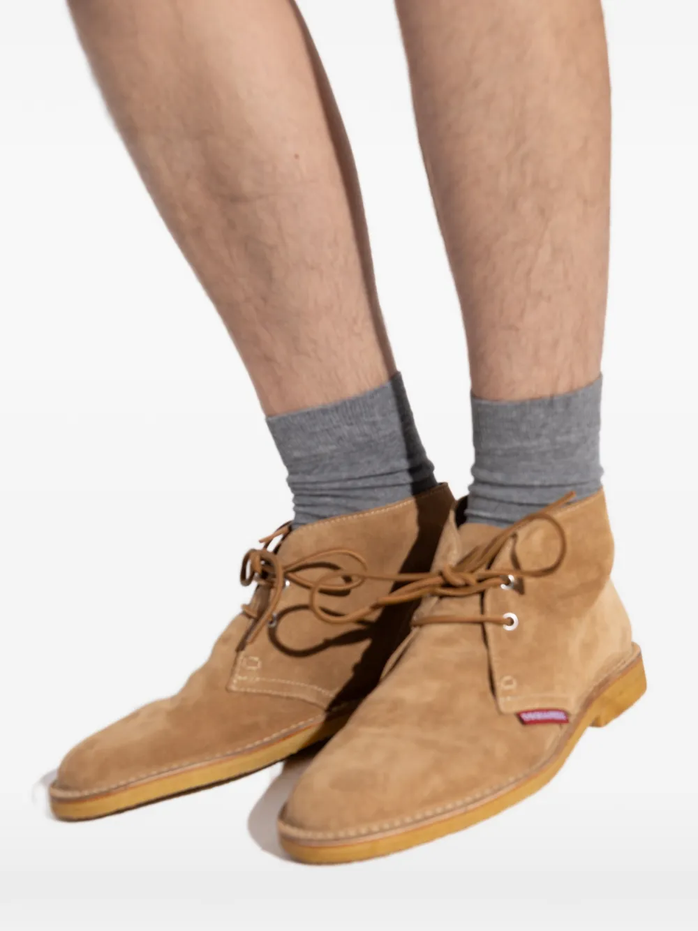 DSQUARED2 Kalfssuède loafers met veters Bruin