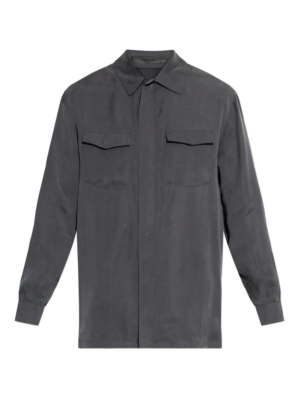 Giorgio Armani chest-pockets shirt jacket - Grigio