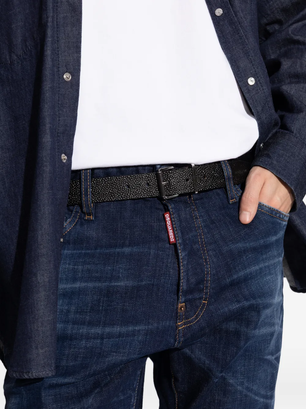 DSQUARED2 Gespriem met textuur Zwart