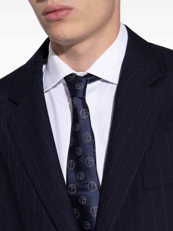 Giorgio Armani パターン シルクネクタイ | ブルー | FARFETCH JP
