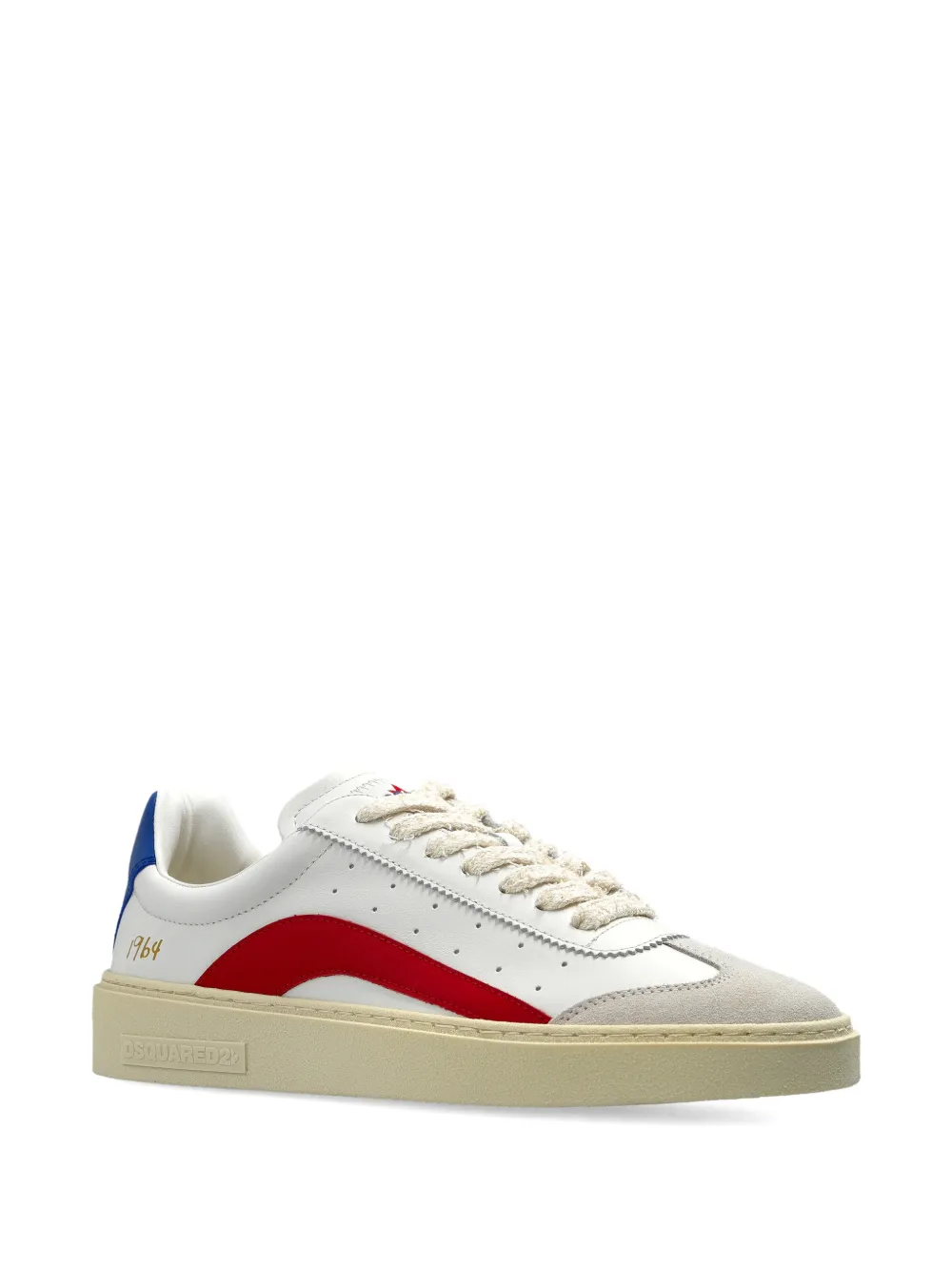 DSQUARED2 logo-detail leather sneakers - Wit