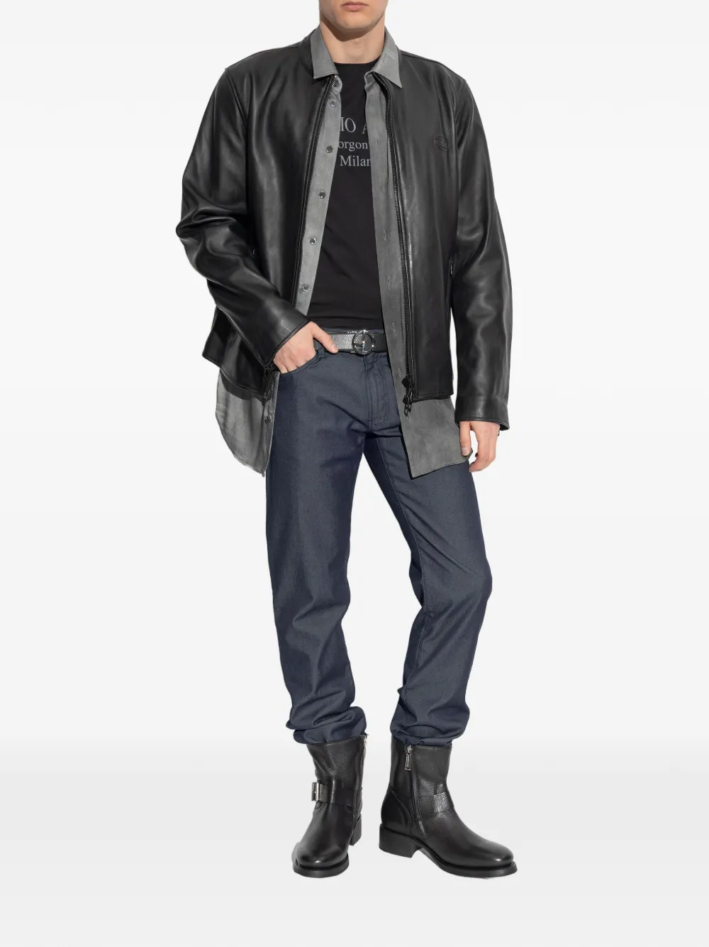 Giorgio Armani chest-pocket buttoned shirt - Grijs