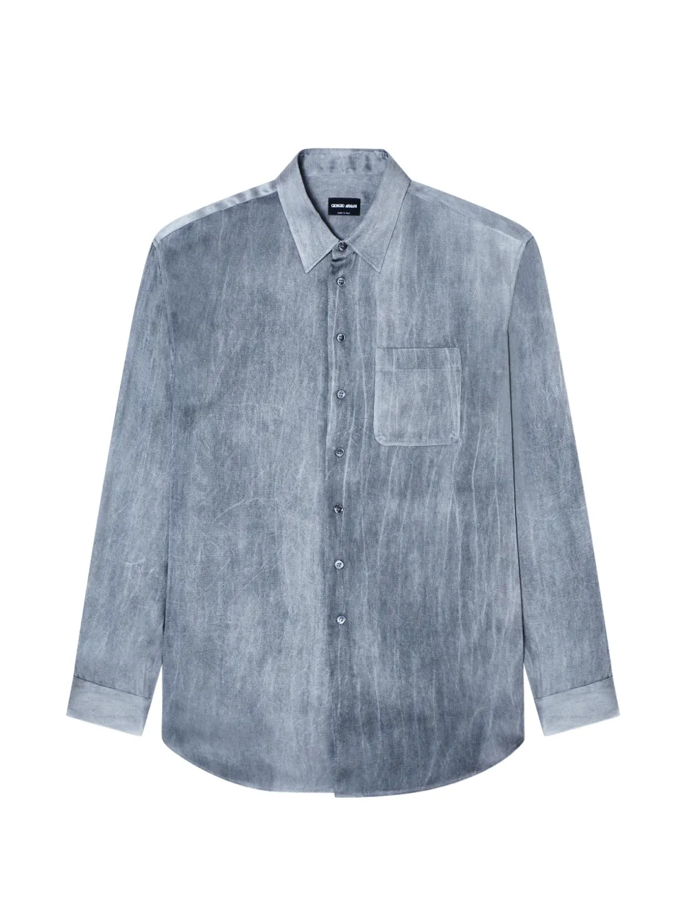 Giorgio Armani chest-pocket buttoned shirt - Grigio