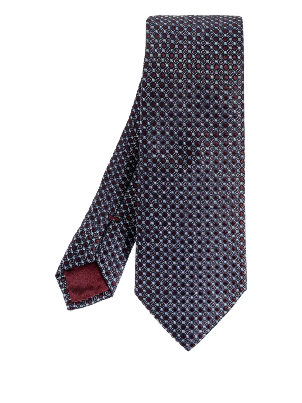 Giorgio Armani Ties Sale | Discount Designer Ties | Tie  Giorgio Armani Blue Geometric Silk Tie display picture 1