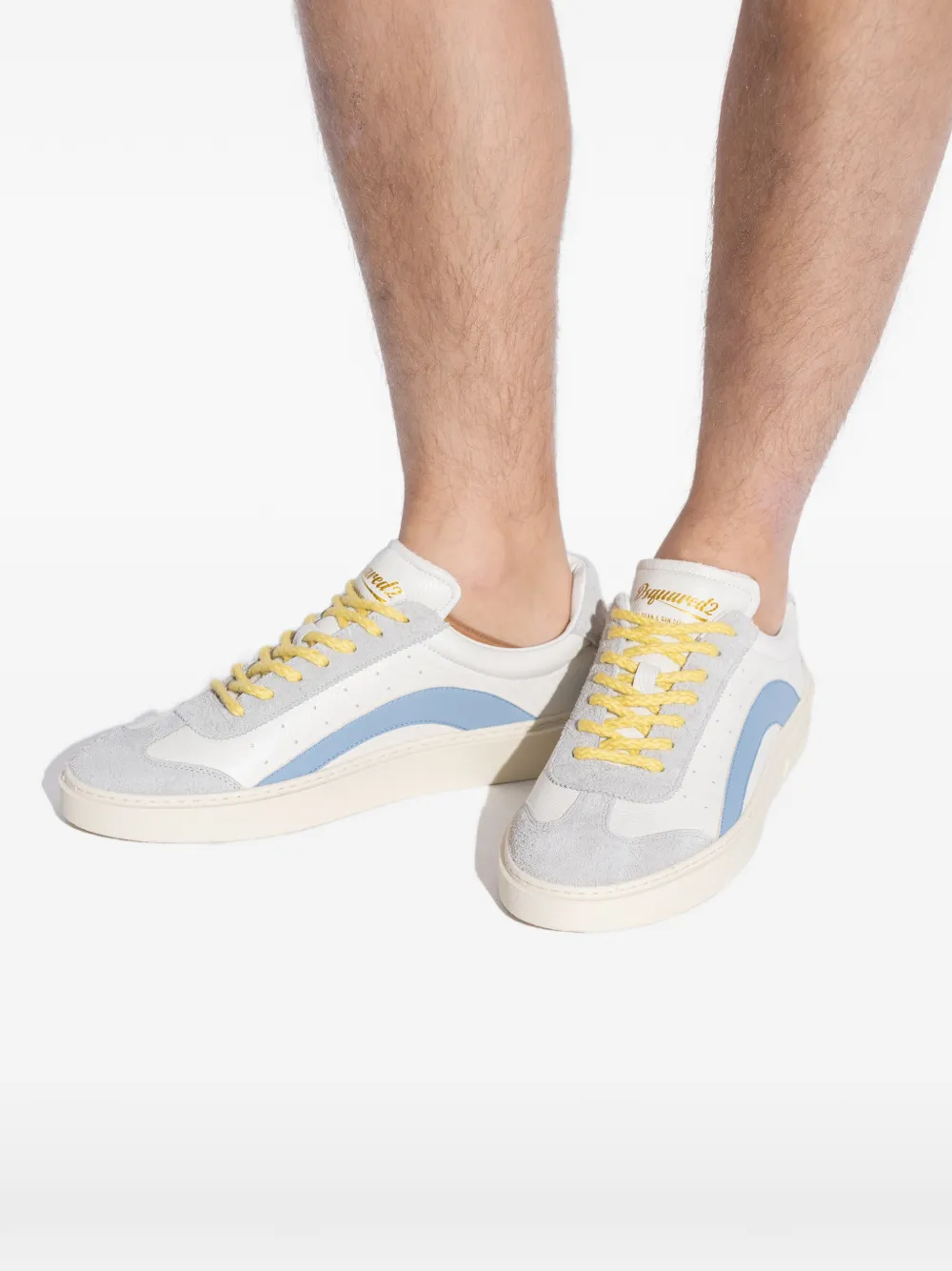 DSQUARED2 panelled lace-up trainers Wit