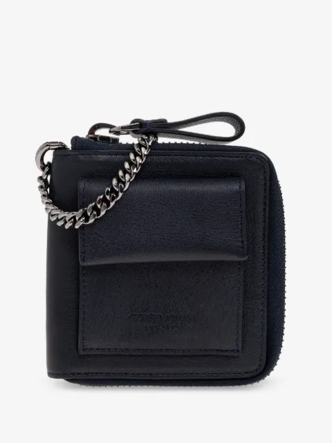 Giorgio Armani chain zip leather wallet