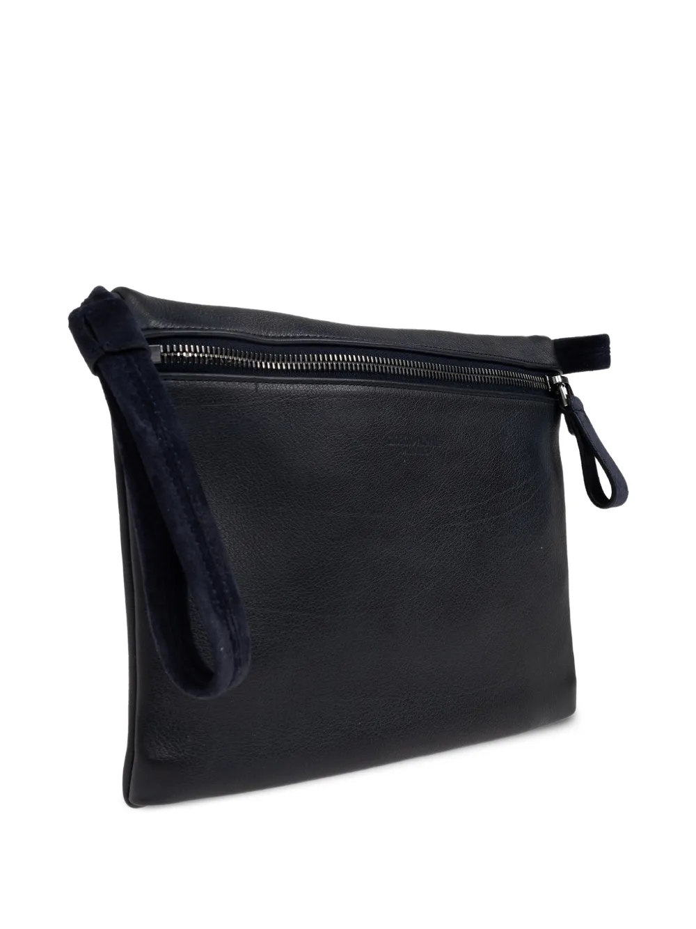  Giorgio Armani Zip Leather Clutch - Blue 