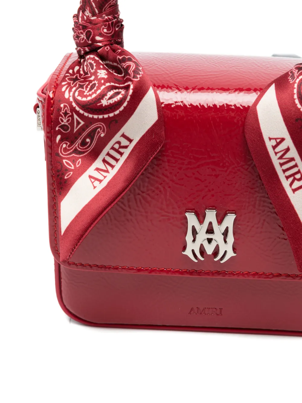 Amiri Red Calf Leather Bos Taurus Shoulder Bag In Red