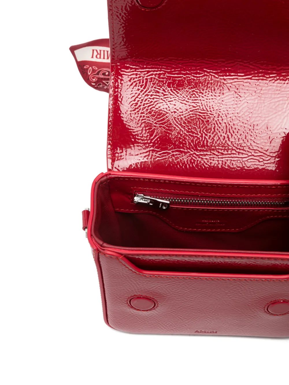 Amiri Red Calf Leather Bos Taurus Shoulder Bag In Red